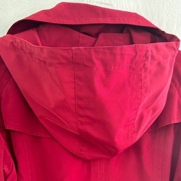 London Fog Double Breasted Red Raincoat - Picture 9 of 14